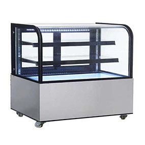 Cubic Glass Refrigerated Glass Display Case for Bakery and Cake